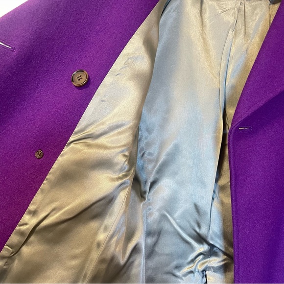 Purple JCrew Double Breasted Wool Coat - Picture 6 of 7